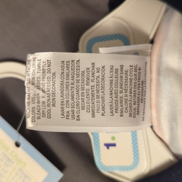 NWT infant one piece blue and orange romper by duck duck Goose size 0-3 months - Picture 7 of 9